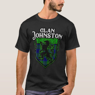 T-shirt Clan Johnston Nom de famille Scottish Tartan Lion 