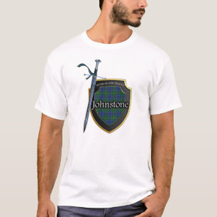 T-shirt Clan Johnstone Tartan Scottish Shield & Sword