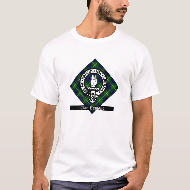 T-shirt Clan Lamont Crest Badge & Tartan (Devant)
