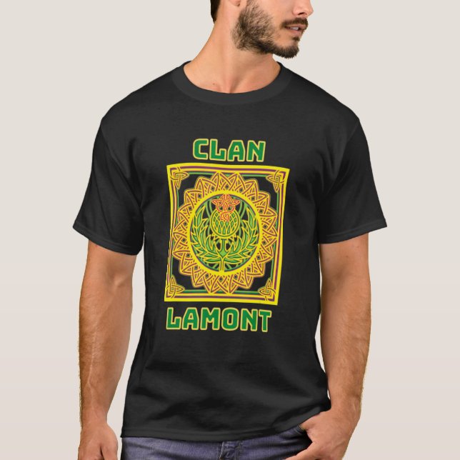 T-shirt Clan Lamont Scottish Celtic Thistle (Devant)