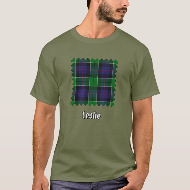 T-shirt Clan Leslie Chasse Tartan (Devant)