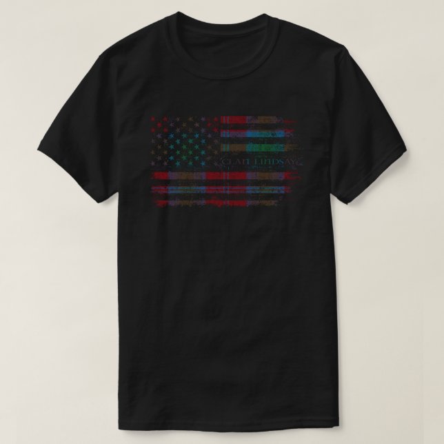 T-shirt Clan Lindsay Drapeau écossais écossais Drapeau amé (Design devant)