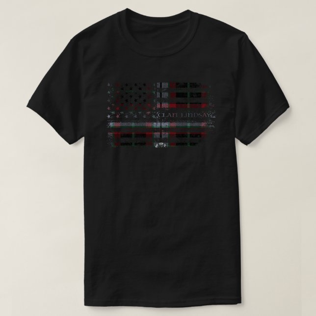 T-shirt Clan Lindsay Hunting Scottish tartan Drapeau améri (Design devant)