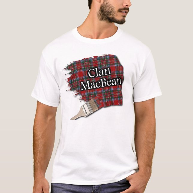 T-shirt Clan MacBean Scottish Tartan Paint Shirt (Devant)