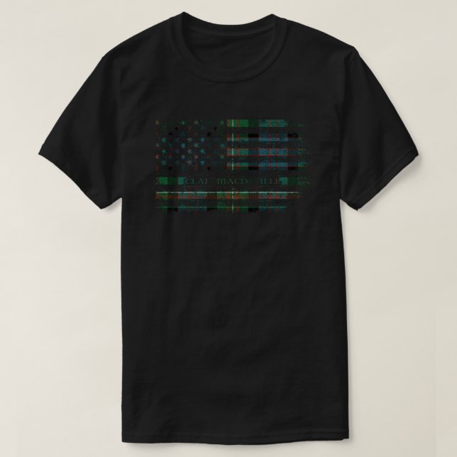 T-shirt Clan MacDonell de Glengarry Scottish tartan US fla (Design devant)