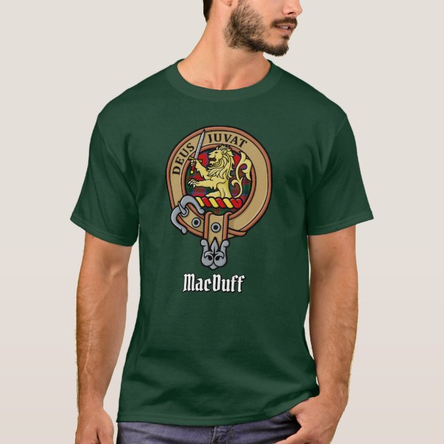 T-shirt Clan MacDuff Crest sur Tartan (Devant)