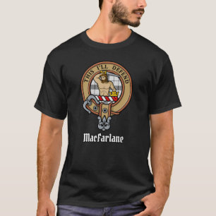 T-shirt Clan MacFarlane Crest sur tarte noir et blanc