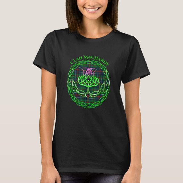 T-shirt Clan Machardy Scottish Tartan Celtic Thistle (Devant)