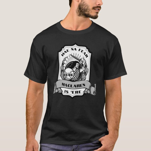 T-shirt Clan MacLaren Swordsman Scottish Badge Highland Ga (Devant)
