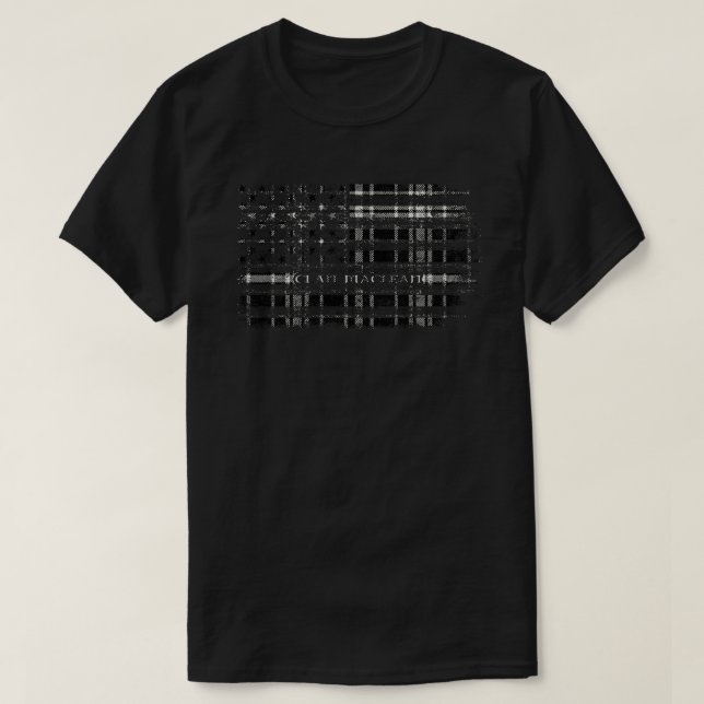 T-shirt Clan MacLean Drapeau écossais noir et blanc (Design devant)