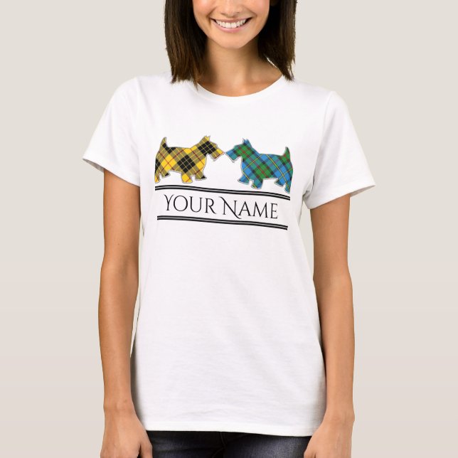T-shirt Clan MacLeod de Lewis & Harris Tartan Scottie Dogs (Devant)
