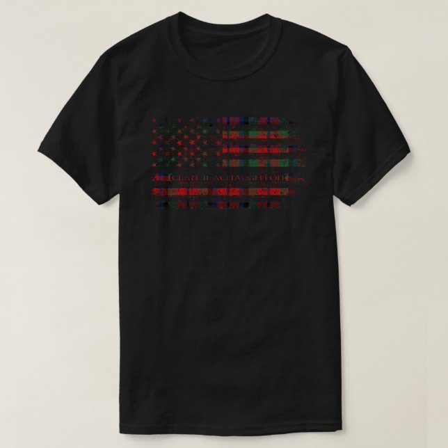 T-shirt Clan MacNaughton Scottish tartan drapeau américain (Design devant)