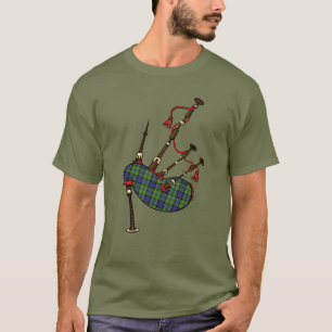 T-shirt Clan MacNeill de Gigha Tartan Bagpipes