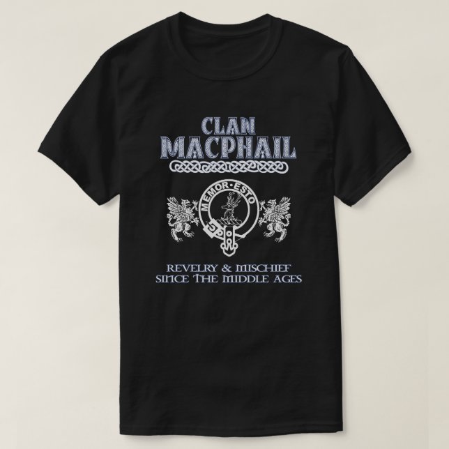 T-shirt Clan Macphail crest Scottish clans Scottish surnam (Design devant)
