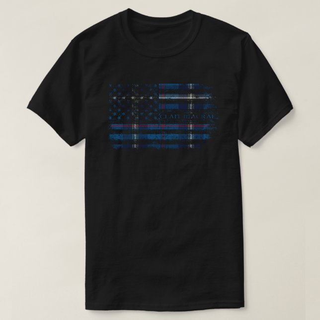 T-shirt Clan MacRae d'Amérique Drapeau écossais des États- (Design devant)
