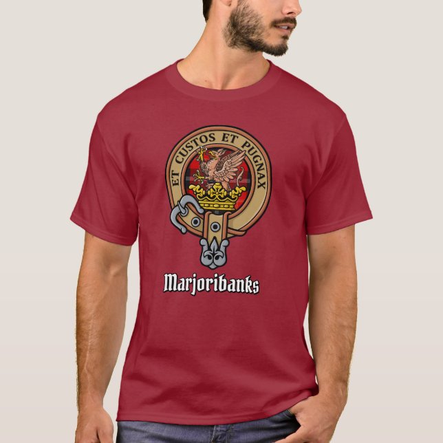 T-shirt Clan Marjoribanks crête sur Tartan (Devant)