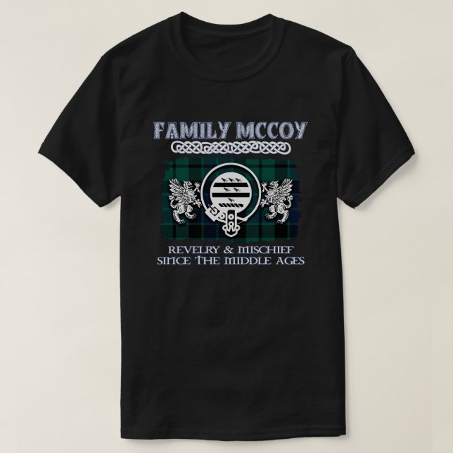 T-shirt Clan McCoy crest Scottish clans nom de famille éco (Design devant)