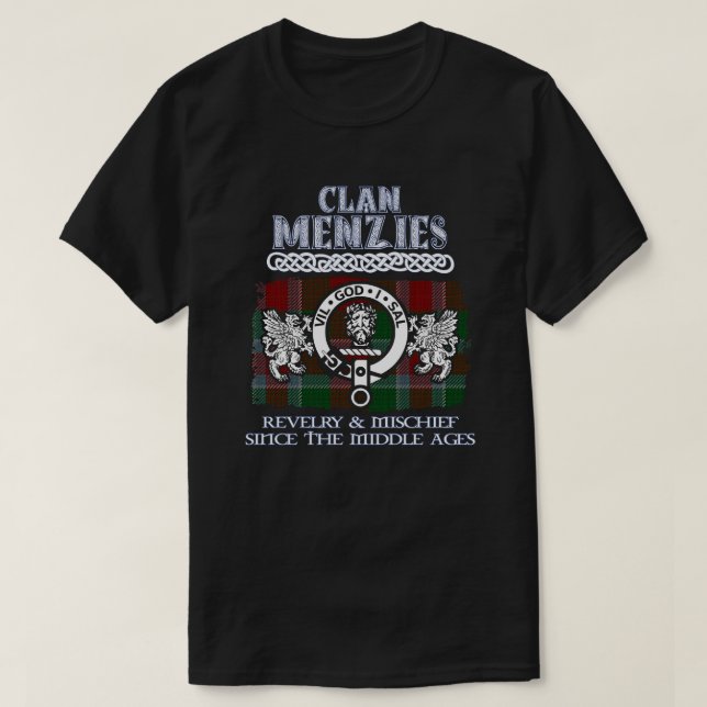 T-shirt Clan Menzies crête clans écossais nom de famille é (Design devant)