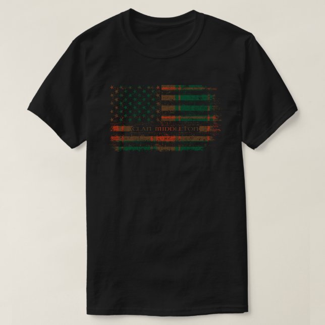 T-shirt Clan Middleton Drapeau écossais écossais Drapeau a (Design devant)