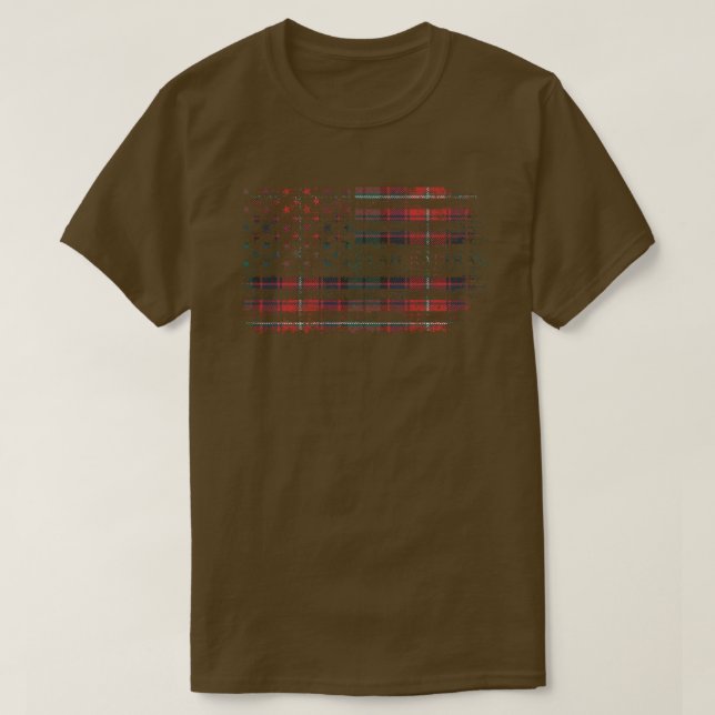 T-shirt Clan Rattray de Lude Scottish tartan Drapeau améri (Design devant)