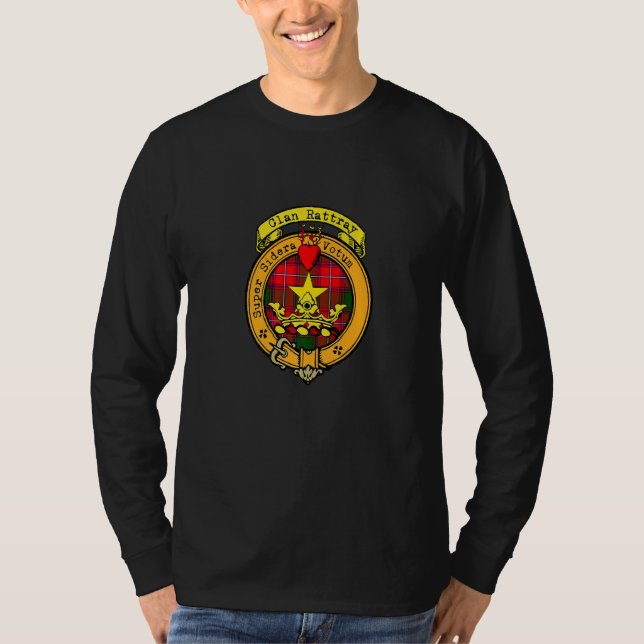 T-shirt Clan Rattray Scottish Tartan Crest (Devant)