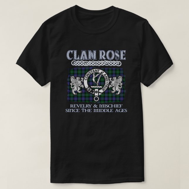 T-shirt Clan Rose crête écossaise clans nom de famille éco (Design devant)