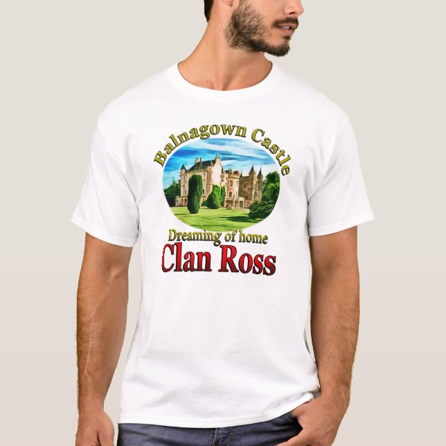 T-shirt Clan Ross rêvant du château de Balnagown (Devant)