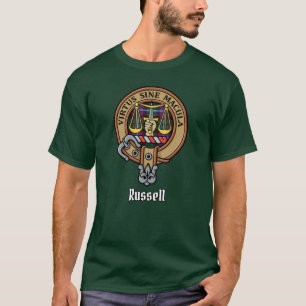 T-shirt Clan Russell Crête sur Tartan