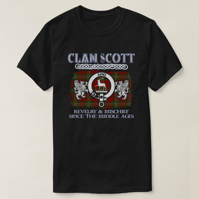 T-shirt Clan Scott crête clans écossais nom de famille éco (Design devant)