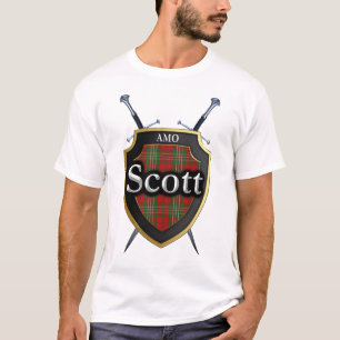 T-shirt Clan Scott Tartan Plaid Shield & Swords