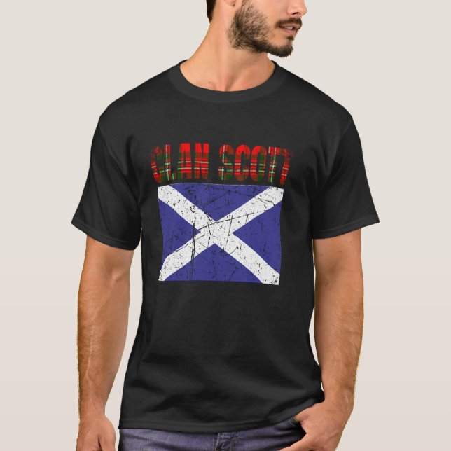 T-shirt Clan Scott Tartan Scottish Nom de famille Scotland (Devant)