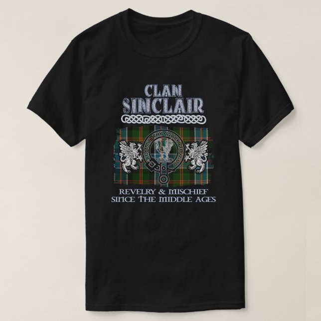 T-shirt Clan Sinclair 3 crête clans écossais surf écossais (Design devant)