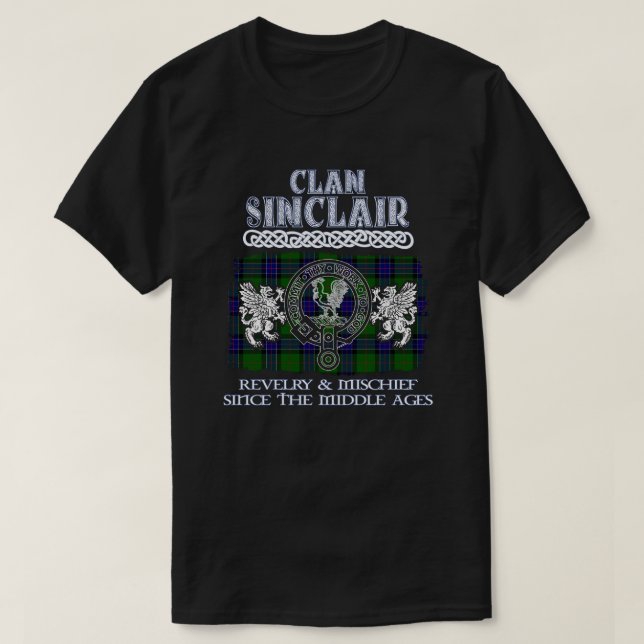T-shirt Clan Sinclair crête clans écossais surnom écossais (Design devant)