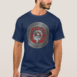 T-shirt Clan Stewart Stuart Crest & Tartan Knot