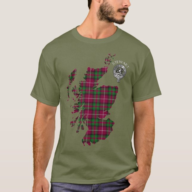 T-shirt Clan Stewart | Stuart de Bute Map & Crest (Devant)