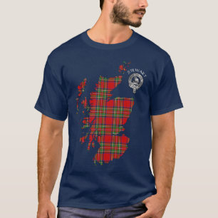 T-shirt Clan Stewart   Stuart Map & Crest