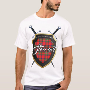 T-shirt Clan Stewart Tartan Scottish Shield