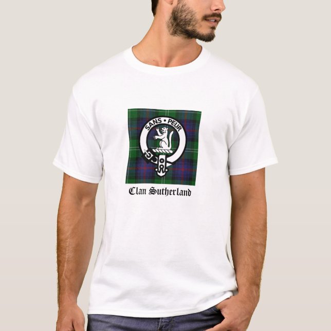 T-shirt Clan Sutherland Crest & Tartan (Devant)