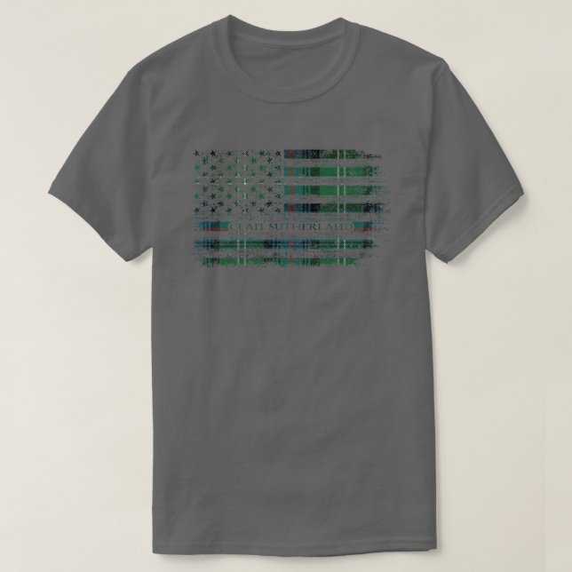T-shirt Clan Sutherland Scottish tartan drapeau américain  (Design devant)