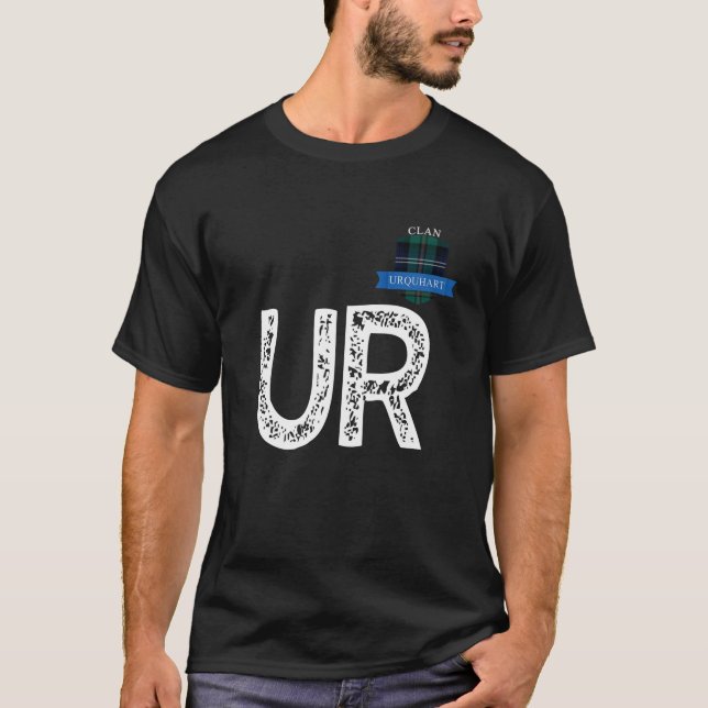 T-shirt Clan Urquhart U Lettre R Famille Correspondante (Devant)