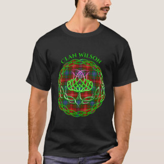 T-shirt Clan Wilson Scottish Tartan Celtic Thistle