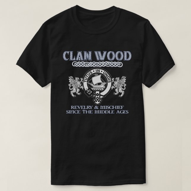 T-shirt Clan Wood crest Scottish clans nom de famille écos (Design devant)