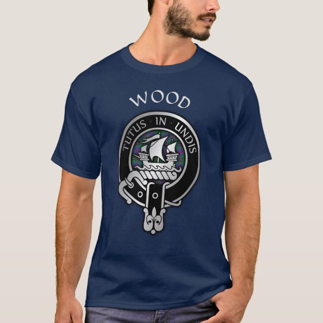 T-shirt Clan Wood Crest & Tartan (Devant)