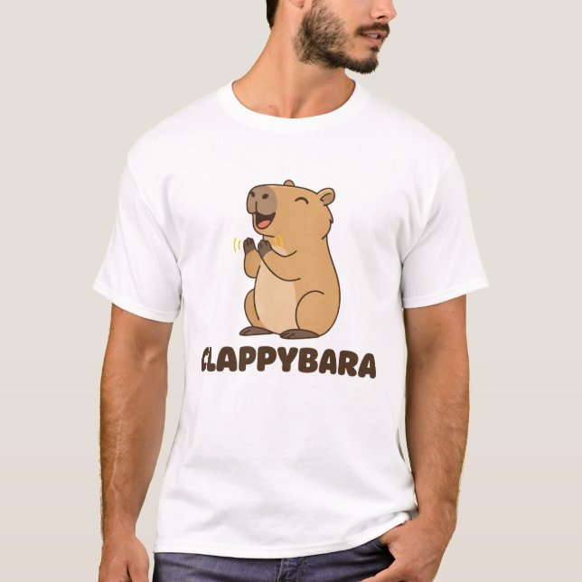 T-shirt Clappybara Funny Capybara Pun Cute Clapper Animal (Devant)