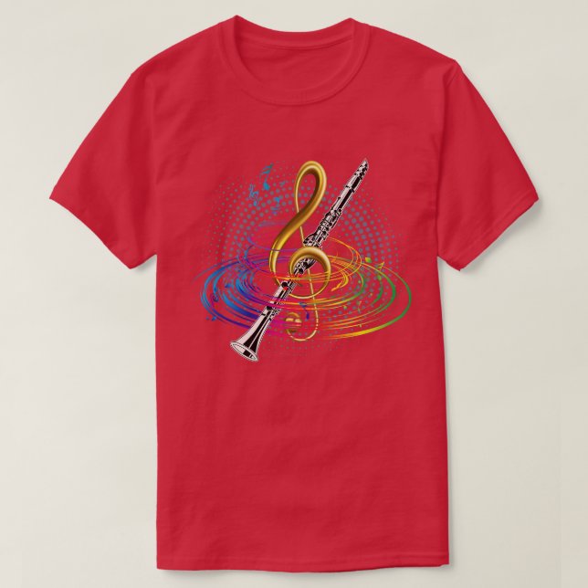 T-shirt Clarinet Clé Treble (Design devant)