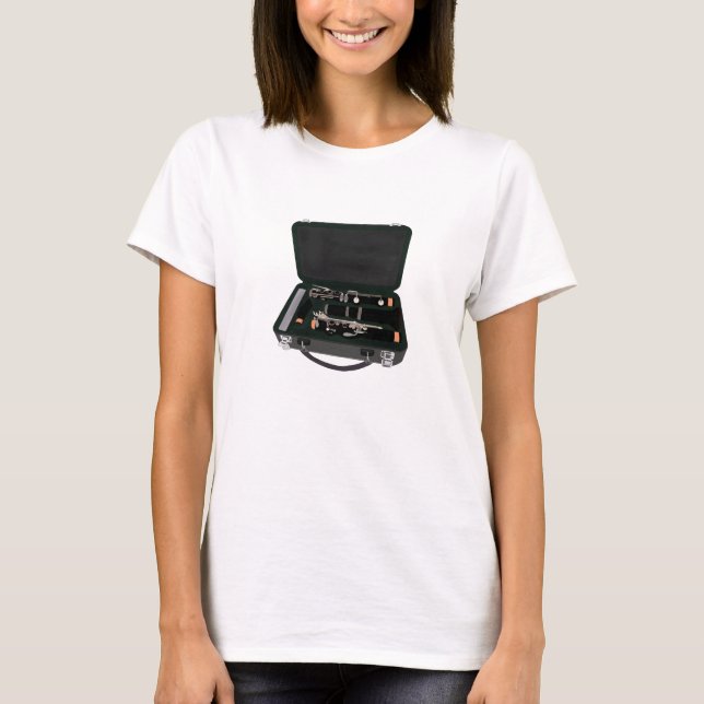 T-shirt Clarinet démonté dans une valise (Devant)