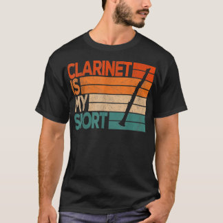 T-shirt Clarinet Est Mon Sport Drôle Joueur Clarinet Retro