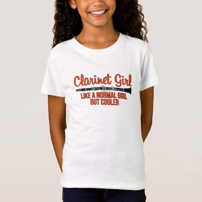 T-Shirt Clarinet fille comme une fille normale mais Glaciè (Devant)