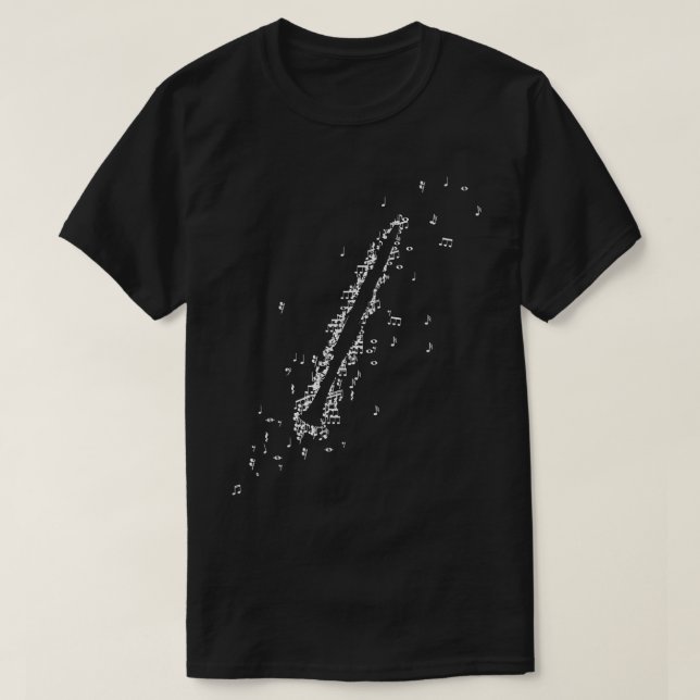 T-shirt Clarinet Formed by Musical Notes Music Instrument3 (Design devant)