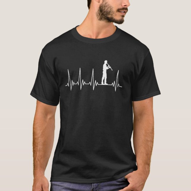 T-shirt Clarinet heartbeat à vent (Devant)